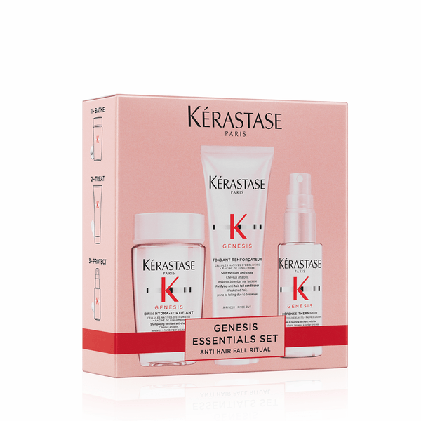 Kérastase Genesis Kit - Shampoo Antiqueda + Condicionador + Protetor Térmico Kit
