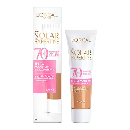 Protetor Solar Efeito Make-Up Com Cor 3.0 Fps 70 L'oréal Paris Solar Expertise 30G