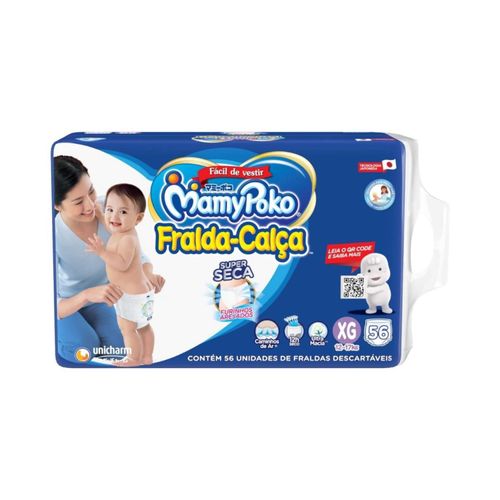 Fralda Calça Descartável Mamypoko Super Seca XG c/56 Unidades
