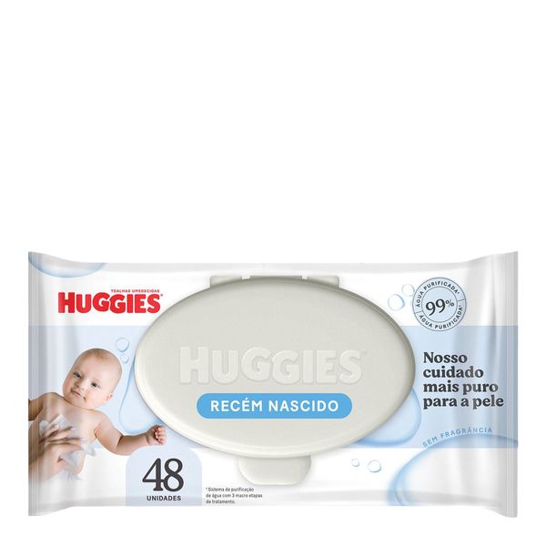 Lenços Umedecidos Huggies Recém-Nascido Sem Fragrância 48 Unidades