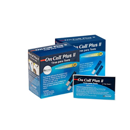 50 Tiras de Glicose Individuais On Call Plus II
