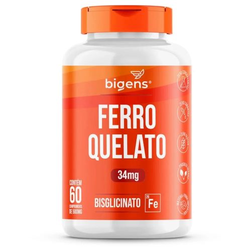 FERRO QUELATO BISGLICINATO 34MG 60 CAPSULAS BIGENS