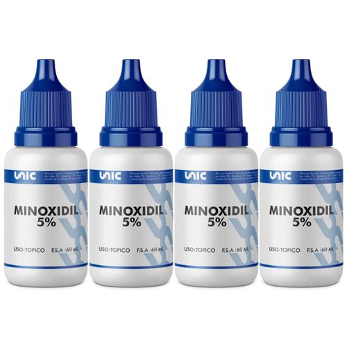 Kit 4 frascos de Minoxidil 5% com 60ml