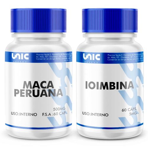 Maca Peruana 500mg 60Cap + Ioimbin 5mg 60caps