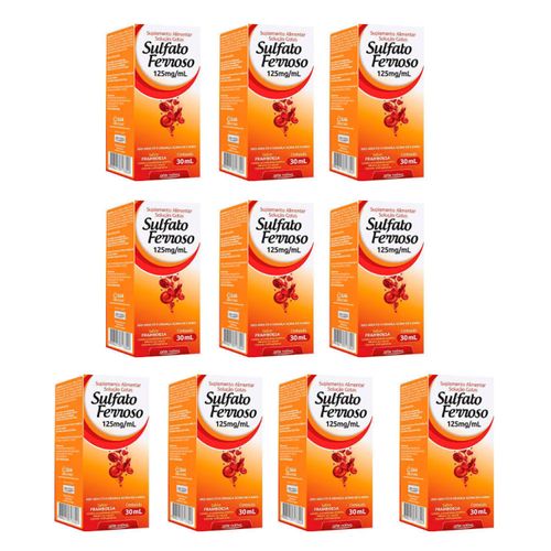 Kit C/10 Sulfato Ferroso Gotas 125MG 30ML - Arte Nativa Kit C/10 Sulfato Ferroso Gotas 125MG 30ML - Arte Nativa