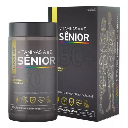 Vitamina Sênior A a Z 50+ Idosos 60 Cápsulas Good Vit Vitamina Sênior A a Z 50+ Idosos 60 Cápsulas Good Vit
