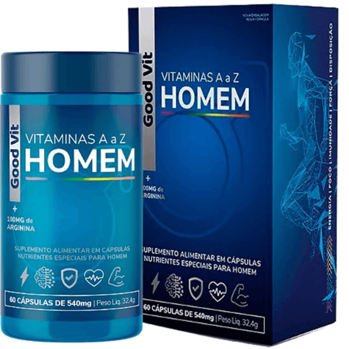 Vitamina A a Z Homem C/60 Cápsulas - Good Vit Vitamina A a Z Homem C/60 Cápsulas - Good Vit