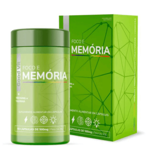 Foco e Memória 500mg C/60 Cápsulas - Good Vit Foco e Memória 500mg C/60 Cápsulas - Good Vit