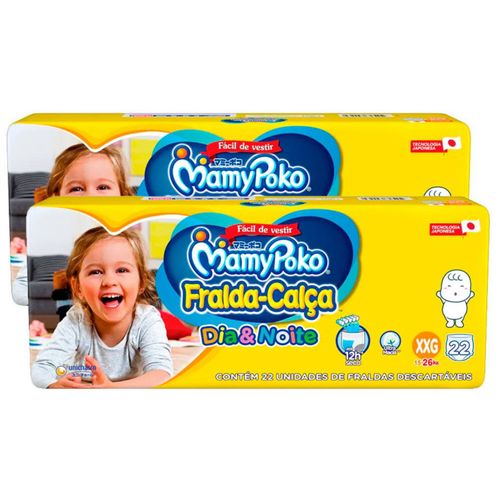 Kit de Fralda Calça MamyPoko Dia e Noite Tamanho XXG 44 Unidades Kit de Fralda Calça MamyPoko Dia e Noite Tamanho XXG 44 Unidades