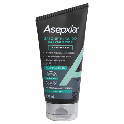 Kit com 3 Unidades de Sabonete Líquido Facial Carvão Detox Asepxia 150ml Kit com 3 Unidades de Sabonete Líquido Facial Carvão Detox Asepxia 150ml