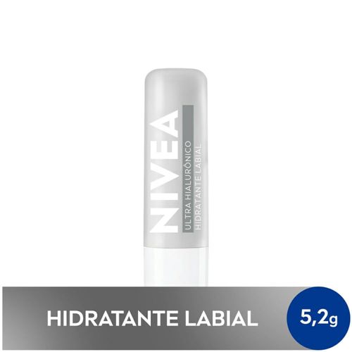 Kit com 3 Unidades de Hidratante Labial Nivea Ultra Hialurônico 5,2g