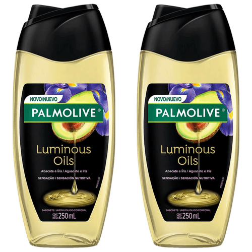 Kit com 2 Unidades de Sabonete Líquido Corporal Palmolive Abacate e Íris Luminous Oils 250ml Kit com 2 Unidades de Sabonete Líquido Corporal Palmolive Abacate e Íris Luminous Oils 250ml