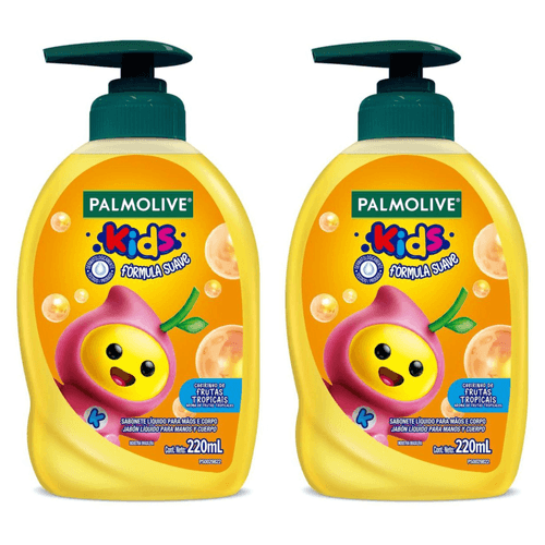 Kit com 2 Unidades de Sabonete Líquido Palmolive Kids 220ml Kit com 2 Unidades de Sabonete Líquido Palmolive Kids 220ml