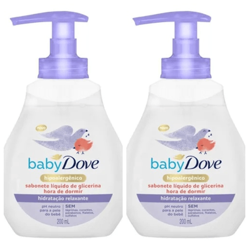 Kit com 2 Unidades de Sabonete Líquido Dove Baby Hidratação Relaxante 200ml