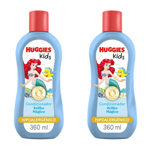 Kit com 2 Unidades de Huggies Condicionador Kids Brilho Mágico 360ml Kit com 2 Unidades de Huggies Condicionador Kids Brilho Mágico 360ml