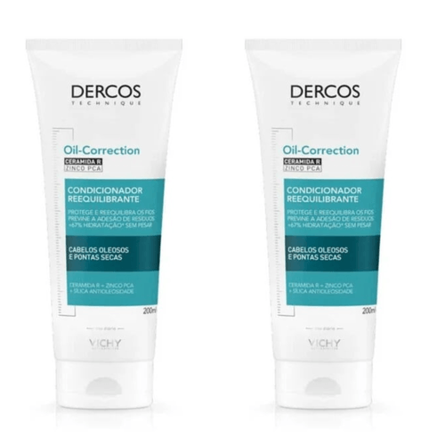 Kit com 2 Unidades de Dercos Condicionador Oil-Correction Reequilibrante Vichy 200ml