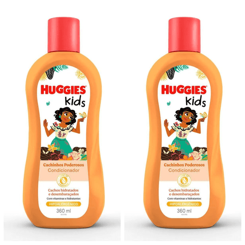Kit com 2 Unidades de Condicionador Huggies Kids Cachinhos Poderosos Com 360ml