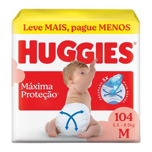 Huggies Fralda Descartável Máxima Proteção M 104 Unidades Huggies Fralda Descartável Máxima Proteção M 104 Unidades