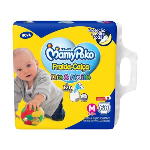 Fralda Calça Descartável Dia&Noite MamyPoko M c/ 68 Unidades