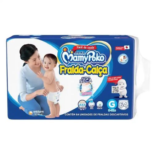 Fralda Calça Descartável Mamypoko Super Seca G c/64 Unidades