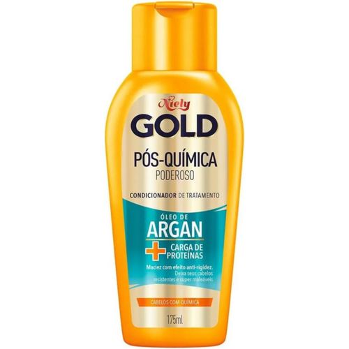 Condicionador Niely Gold Pós-Química Poderoso Óleo de Argan + Carga de Proteínas 175ml