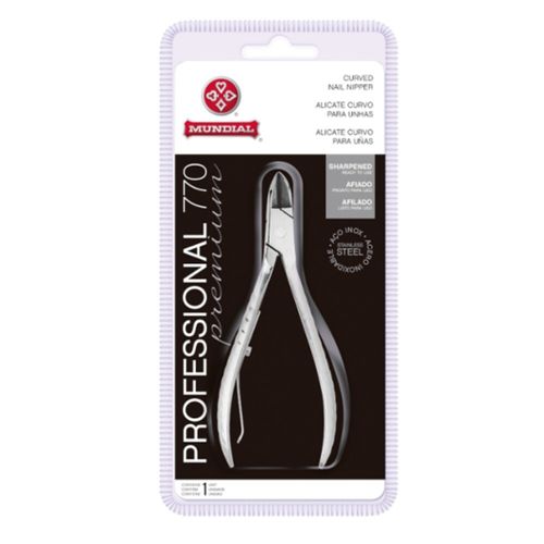 Alicate De Unha Mundial Profissional Inox Lâmina Curva 770