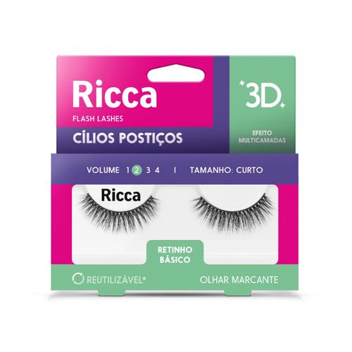 Cílios 3D Ricca Volume 02 Curto - 401