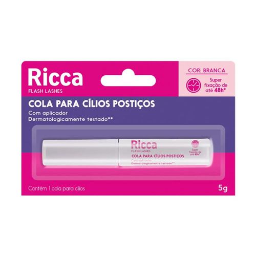 Cola Para Cílios Postiços Ricca 48H Branca Cola Para Cílios Postiços Ricca 48H Branca