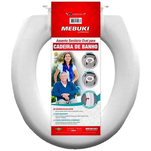 Assento Sanitário Oval Mebuki para Cadeira de Banho Fechado - unidade Assento Sanitário Oval Mebuki para Cadeira de Banho Fechado - unidade