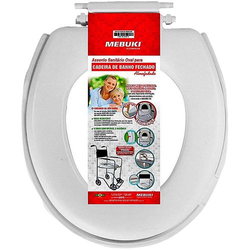Assento Sanitário Almofadado Oval Fechado para Cadeira de Banho - unidade Assento Sanitário Almofadado Oval Fechado para Cadeira de Banho - unidade