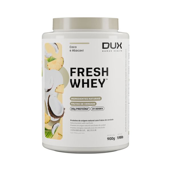 FRESHWHEY™ COCO E ABACAXI - POTE 900 G Sabor Abacaxi e Coco Coco e Abacaxi