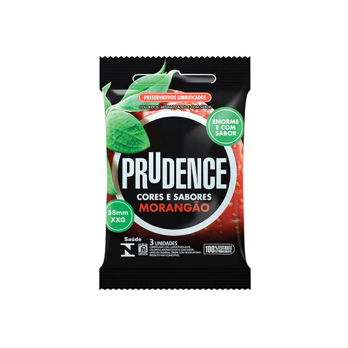 Preservativo Prudence Morangão com 3 unidades Preservativo Prudence Morangão com 3 unidades