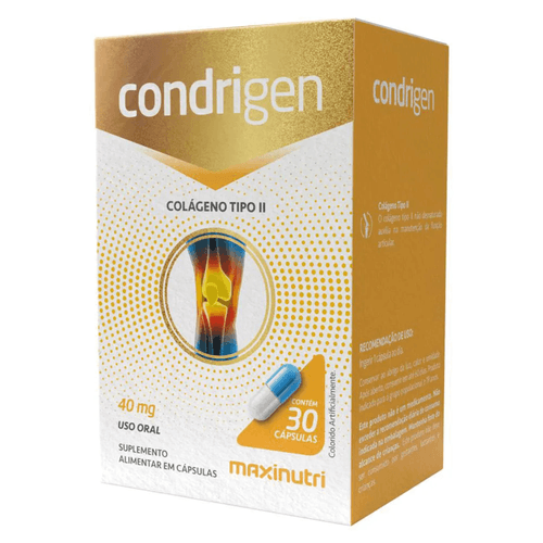 Condrigen Colágeno Tipo II 40mg com 30 Cápsulas Maxinutri Condrigen Colágeno Tipo II 40mg com 30 Cápsulas Maxinutri