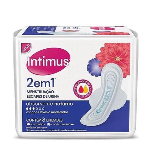 Absorvente Intimus Noturno 2 em 1 com abas - 8 unidades Absorvente Intimus Noturno 2 em 1 com abas - 8 unidades
