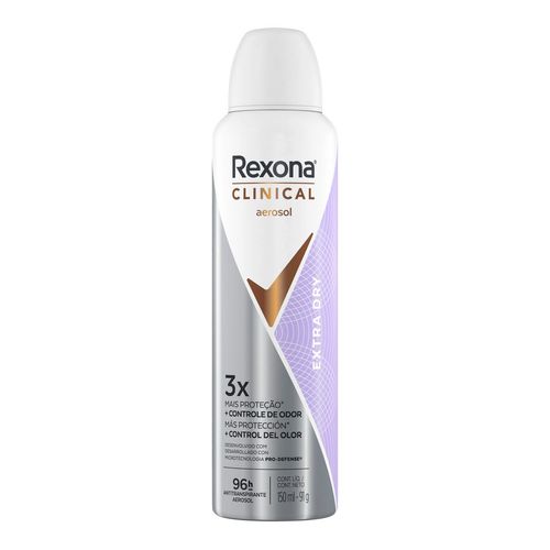 Desodorante Feminino Rexona Clinical Extra Dry Aerosol 150Ml