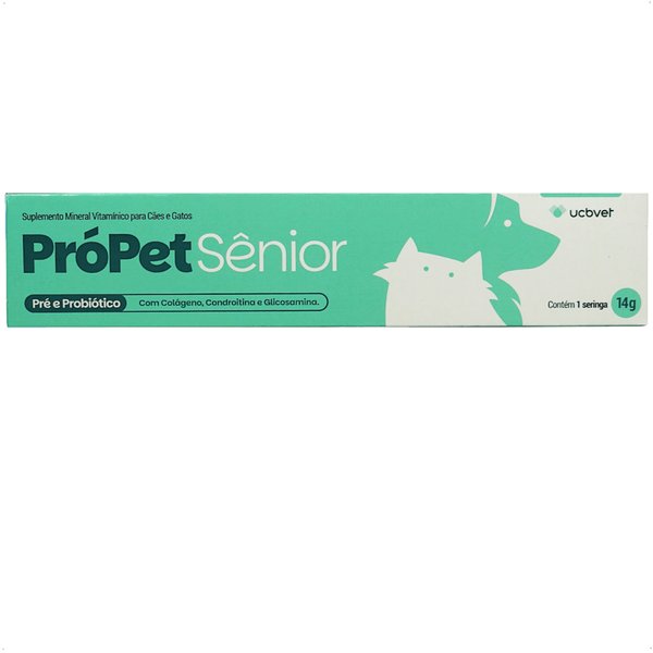 PRÓPET SÊNIOR 14G PRÉ E PROBIÓTICO PARA CÃES E GATOS UCBVET
