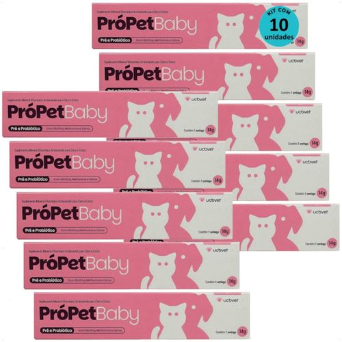PRÓPET BABY 14G PRÉ E PROBIÓTICO PARA CÃES E GATOS UCBVET KIT COM 10 PRÓPET BABY 14G PRÉ E PROBIÓTICO PARA CÃES E GATOS UCBVET KIT COM 10
