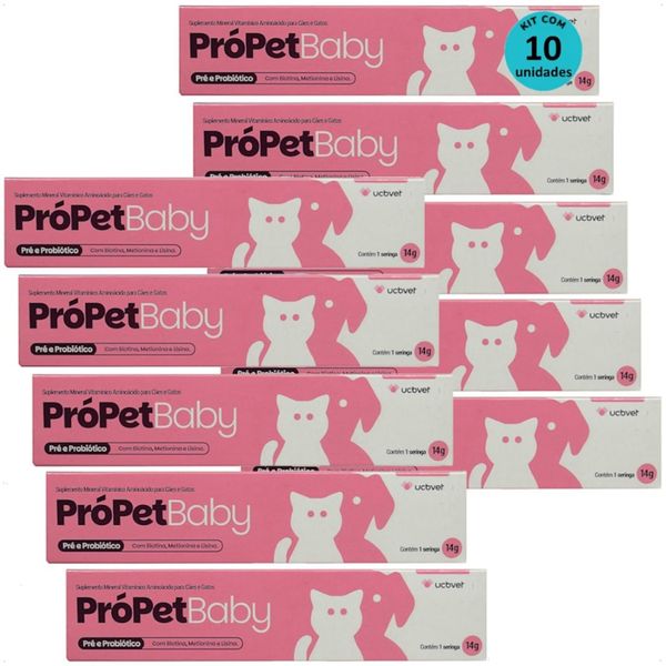 PRÓPET BABY 14G PRÉ E PROBIÓTICO PARA CÃES E GATOS UCBVET KIT COM 10