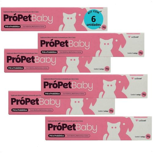 PRÓPET BABY 14G PRÉ E PROBIÓTICO PARA CÃES E GATOS UCBVET KIT COM 6