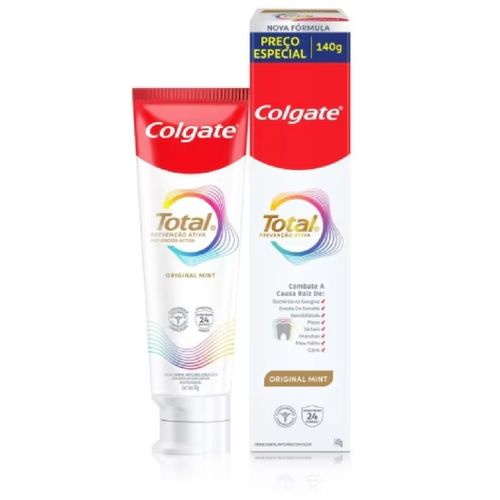 Kit com 3 Unidades de Creme Dental Colgate Total Prevencao Original Mint Kit com 3 Unidades de Creme Dental Colgate Total Prevencao Original Mint