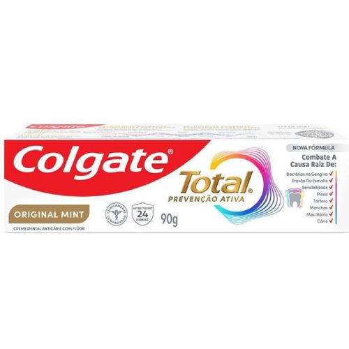 Kit com 3 Unidades de Creme Dental Total Original Mint Colgate 90 G