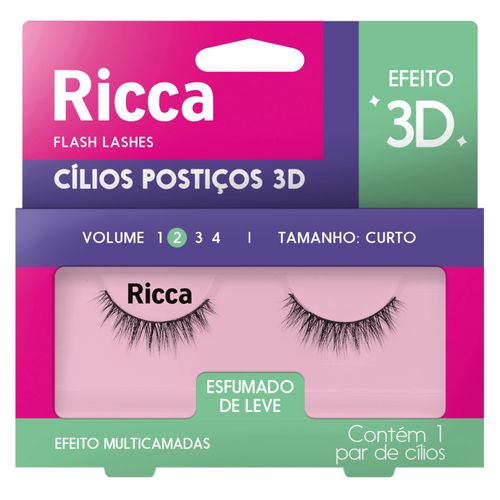 Cílios 3D Ricca Volume 02 Curto - 402. Cílios 3D Ricca Volume 02 Curto - 402.