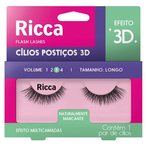 Cílios 3D Ricca Vol. 03 Médio - 407