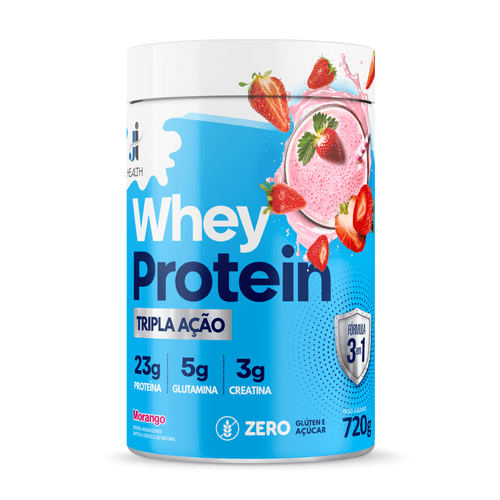 Health Whey Tripla ação 720g sabor Morango Health Whey Tripla ação 720g sabor Morango
