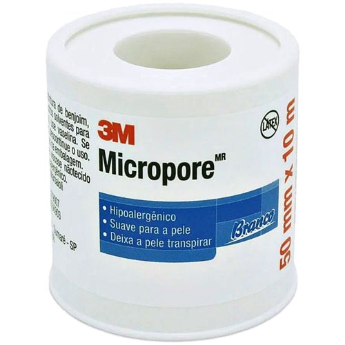 Fita Médica Microporosa Micropore 3M 50mm x 10m Branca