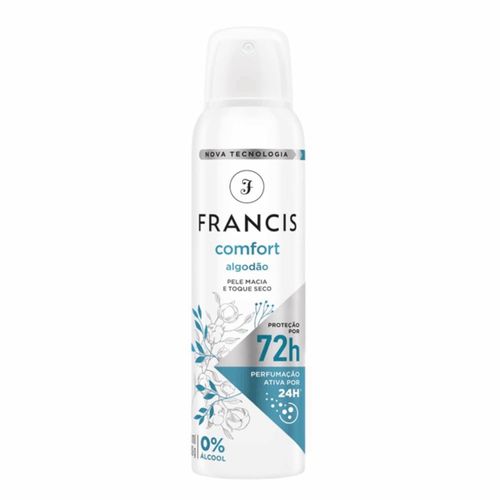 Desodorante Aero Francis 150ml Confort Algodão/Branco