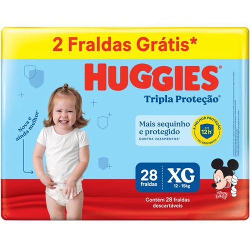 Fralda Huggies Tripla Proteção Meguinha (Xg) 28 Unidades Fralda Huggies Tripla Proteção Meguinha (Xg) 28 Unidades