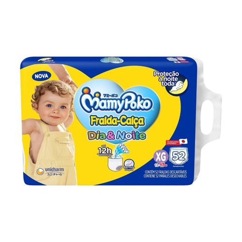 Kit 2 Fraldas Calça GIGA Dia&Noite MamyPoko XG c/ 52 Unidades cada