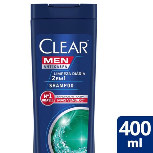 Shampoo Clear Men 2x1 Anticaspa Limpeza Dia 400ml