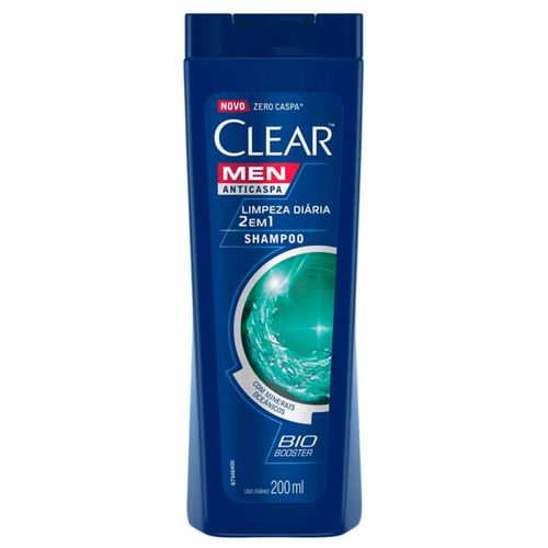 Shampoo Clear Men 2X1 Anticaspa Limpeza Dia 200ml
